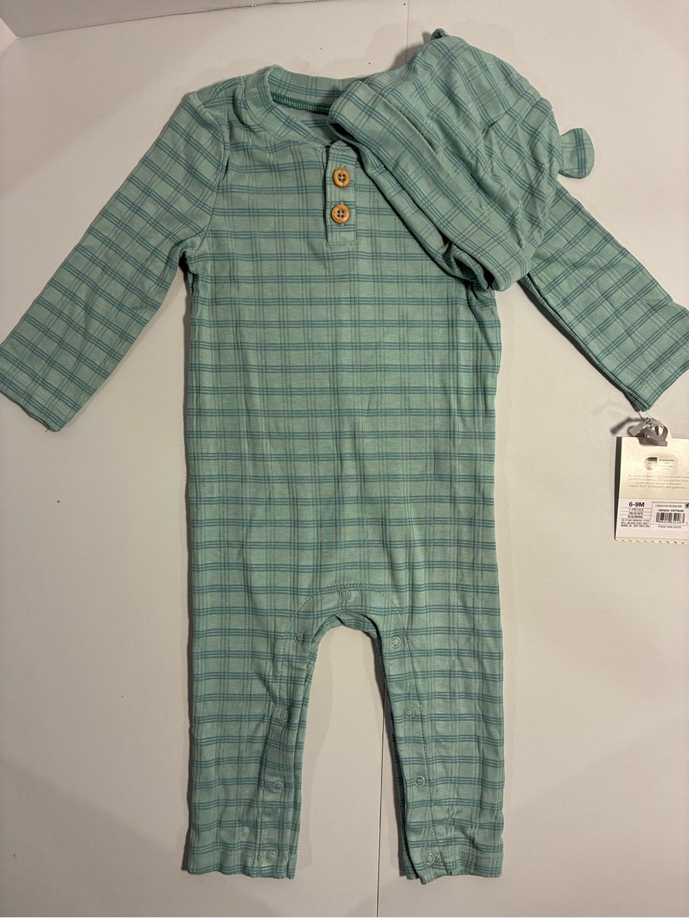 cloud island Boys Blue Romper with Hat